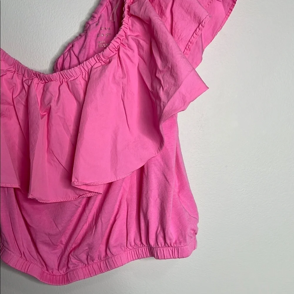 Pink Ruffled Off-Shoulder Women's Top